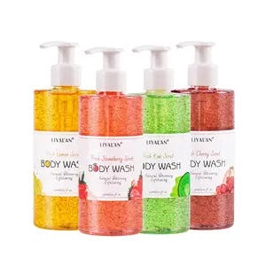 Private Label Natural Organic Body Wash Scrub Fruit Flavor Exfoliating Lightening Whitening Shower Gel