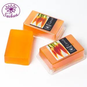 Wholesale OEM Carrot Facial Soap Facial Cleaning Soap Herbal Handmade Soap Factory Thailand